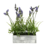 Vickerman FE181101 15" Artificial Lavender Plant in Wood Rectangle Pot