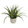 Vickerman FE181501 19.5" Artificial Green Aloe in Round Concrete Pot