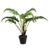 Vickerman FE181601 20" Artificial Green Fern in Round Black Pot