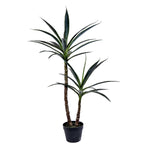 Vickerman FE192644 44" Artificial Potted Green Yucca Tree In Black Planters Pot