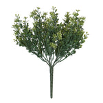 Vickerman FF180601 11" Artificial Mini Mixed Leaf Bush with White Buds Bush UV Coated, Set of 3