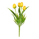 Vickerman FF192178 17" Artificial Yellow Tulip Bush, UV Coated, Pack of 2