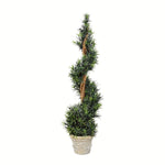 Vickerman FG190245 45" Artificial Potted Green Rosemary Spiral Tree in Paper Pot
