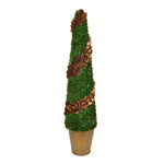 Vickerman FG191430 30" Artificial Cone Shape Cedar Tree in Rustic Tin Pot
