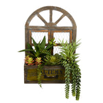 Vickerman FH180901 16" Artificial Assorted Succulents in Hanging Box