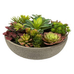 Vickerman FH182801 7" Artificial Round Mixed Succulent arrangement