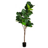 Vickerman FH190180 8' Artificial Green Fiddle Tree in Black Planters Pot