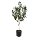Vickerman FH190360 72" Artificial Green Olive Tree in Black Planters Pot