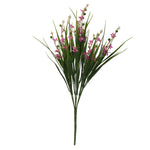 Vickerman FI180201 18" Artificial Green & Pink Grass Flower Bush, Set of 4