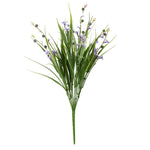 Vickerman FI180202 18" Artificial Green & Lavender Grass Flower Bush, Set of 4