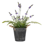 Vickerman FJ180101 18" Artificial Lavender Flower Fern in Iron Pot