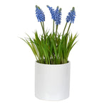 Vickerman FJ180401 13.5" Artificial Purple Hyacinth Flower in Ceramic Pot