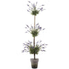 Vickerman FJ190512 6' Artificial Triple Lavender Topiary in Rustic Cement Pot