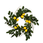 Vickerman FK170702 24" Artificial Green and Yellow Salal Leaf Lemon Wreath