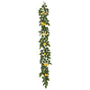 Vickerman FK170703 6' Artificial Green & Yellow Salal Leaf Lemon Garland