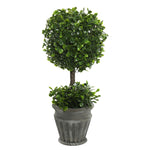 Vickerman FK172601 13" Artificial Green Boxwood Topiary