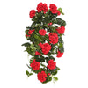 Vickerman FL170802 29" Artificial Red Polyester Geranium Hanging Bush