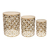 Sagebrook Home Set of 3 Gold/Mirror Accent Tables