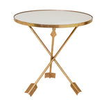 Sagebrook Home Gold Arrow Accent Table, Mirror Top