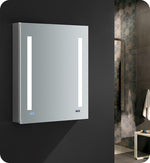 Fresca Tiempo 24`` Wide x 30`` Tall Bathroom Medicine Cabinet w/ LED Lighting & Defogger