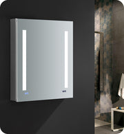 Fresca Tiempo 24`` Wide x 30`` Tall Bathroom Medicine Cabinet w/ LED Lighting & Defogger
