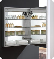 Fresca Tiempo 24`` Wide x 30`` Tall Bathroom Medicine Cabinet w/ LED Lighting & Defogger
