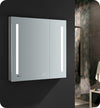 Fresca Tiempo 36`` Wide x 36`` Tall Bathroom Medicine Cabinet w/ LED Lighting & Defogger