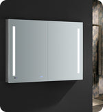 Fresca Tiempo 48`` Wide x 36`` Tall Bathroom Medicine Cabinet w/ LED Lighting & Defogger