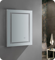 Fresca Spazio 24`` Wide x 30`` Tall Bathroom Medicine Cabinet w/ LED Lighting & Defogger