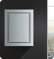 Fresca Spazio 24`` Wide x 30`` Tall Bathroom Medicine Cabinet w/ LED Lighting & Defogger