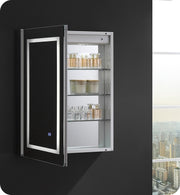 Fresca Spazio 24`` Wide x 30`` Tall Bathroom Medicine Cabinet w/ LED Lighting & Defogger