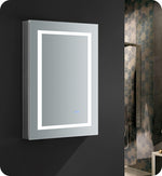 Fresca Spazio 24`` Wide x 36`` Tall Bathroom Medicine Cabinet w/ LED Lighting & Defogger