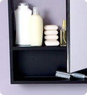 Fresca 24`` Espresso Bathroom Medicine Cabinet w/ Small Bottom Shelf