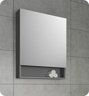 Fresca 24`` Gray Bathroom Medicine Cabinet w/ Small Bottom Shelf