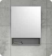Fresca 24`` Gray Bathroom Medicine Cabinet w/ Small Bottom Shelf