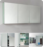 Fresca 60`` Wide x 26`` Tall Bathroom Medicine Cabinet w/ Mirrors