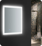 Fresca Angelo 24`` Wide x 30`` Tall Bathroom Mirror w/ Halo Style LED Lighting and Defogger