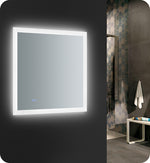 Fresca Angelo 30`` Wide x 30`` Tall Bathroom Mirror w/ Halo Style LED Lighting and Defogger