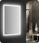 Fresca Angelo 48`` Wide x 30`` Tall Bathroom Mirror w/ Halo Style LED Lighting and Defogger