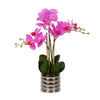 Vickerman FN180201 19.5" Artificial Purple Phalaenopsis In Metal Pot