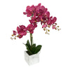 Vickerman FN180601 18" Artificial Plum Phalaenopsis In Stone Pot