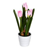 Vickerman FO194502 10" Artificial Pink Potted Tulip, Pack of 2