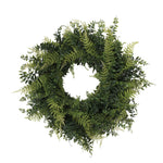Vickerman FQ171924 24" Artificial Green Buckler Fern & Grass Wreath