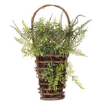 Vickerman FQ181002 21" Artificial Green Fern in Hanging Wall Basket