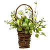 Vickerman FQ191321 21" Artificial Green Apples Mixed Twig Hang Basket