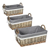 Vickerman FQ193307 5" - 7" Willow Basket Fabric Liner Set/3