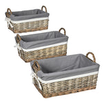 Vickerman FQ193307 5" - 7" Willow Basket Fabric Liner Set/3