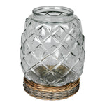 Vickerman FQ195710 10.3" Glass Jar with Wicker Base