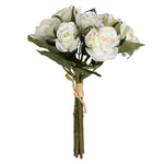 Vickerman FR190901 10" Artificial White Rose Bouquet, Set of 3
