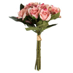 Vickerman FR190902 10`` Artificial Pink Rose Bouquet, Set of 3